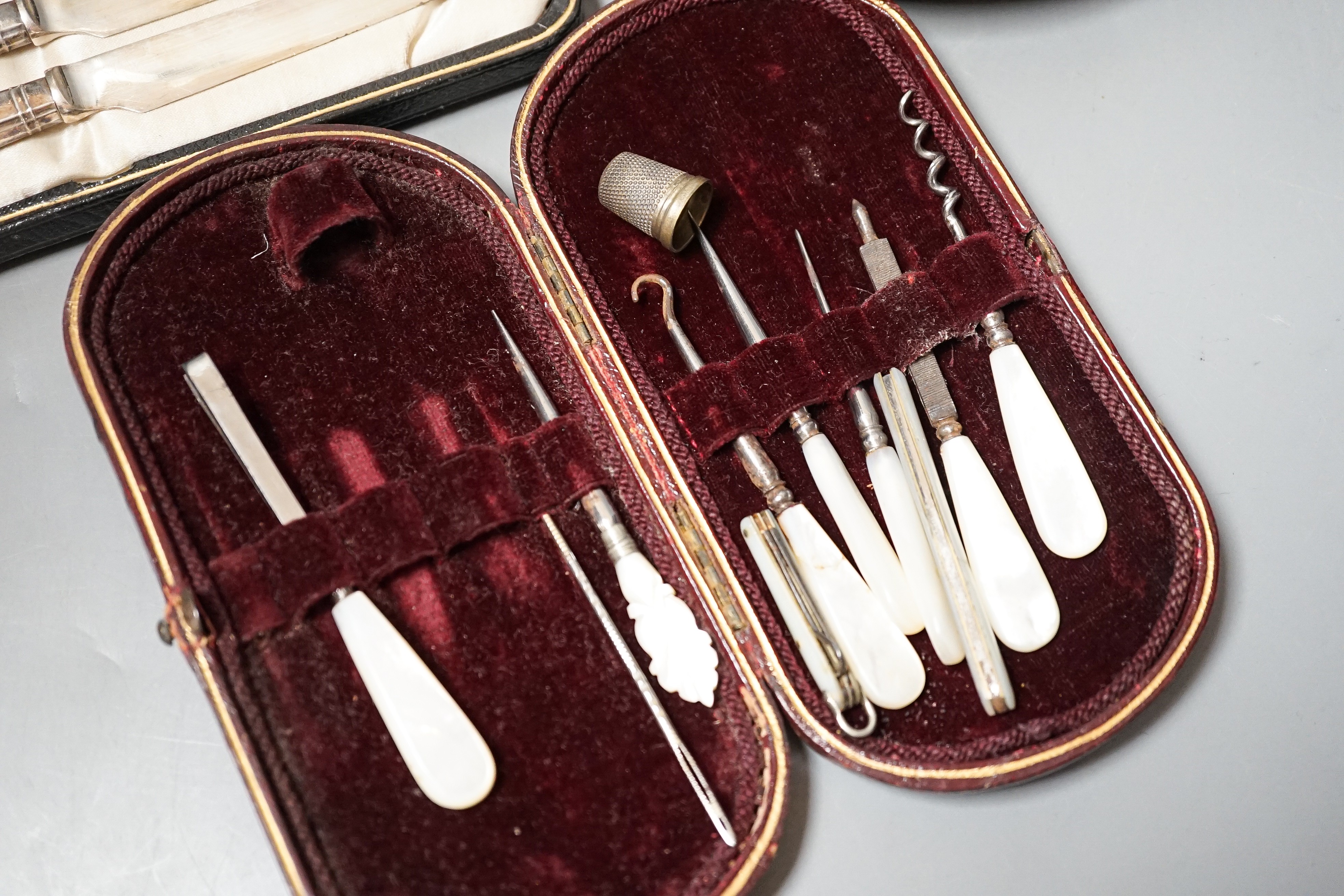 Silver cased sets etc.